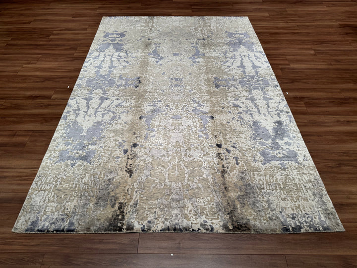 New Diamond Original Hand Woven Cream Wool Bamboo Carpet 203x303 6.15 Square Meters - 6x10 ft