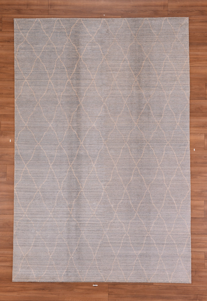 New Diamond Original Hand Woven Gray Wool Bamboo Carpet 202x302 6.10 Square Meters - 6x10 ft