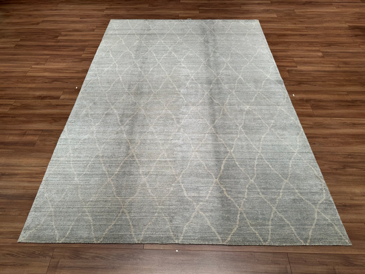 New Diamond Original Hand Woven Gray Wool Bamboo Carpet 202x302 6.10 Square Meters - 6x10 ft