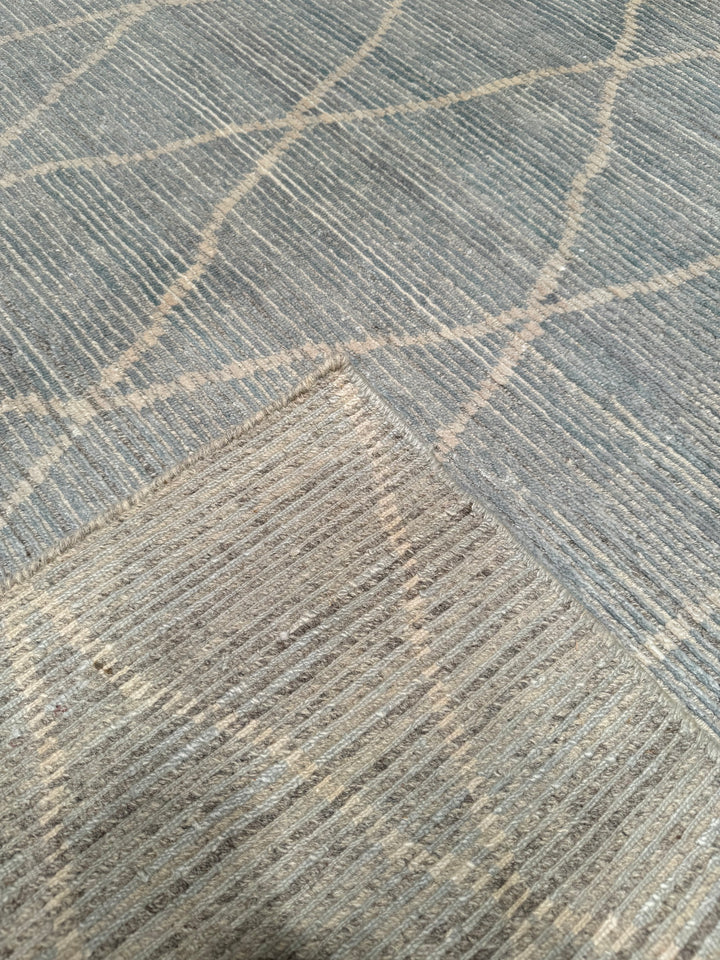 New Diamond Original Hand Woven Gray Wool Bamboo Carpet 202x302 6.10 Square Meters - 6x10 ft