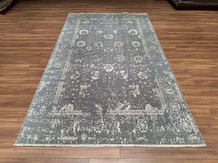 New Diamond Original Hand Woven Gray Wool Bamboo Carpet 190x314 5.97 Square Meters - 8x10 ft