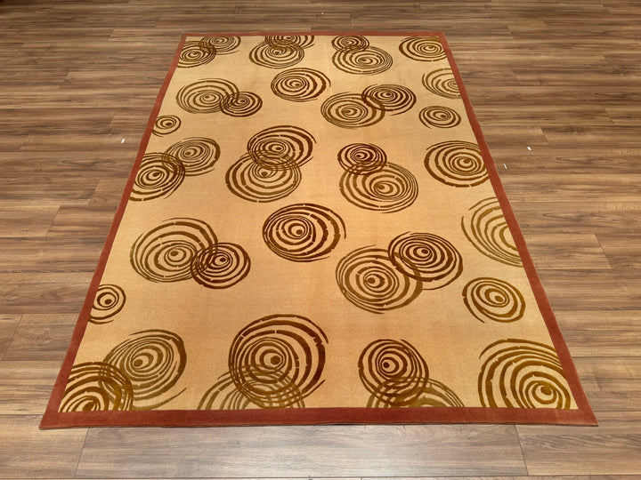 Dalyana Orjinal El Dokuması Bej Yün Bambu Halı 180x264 4.75 Metrekare - 5x8 ft