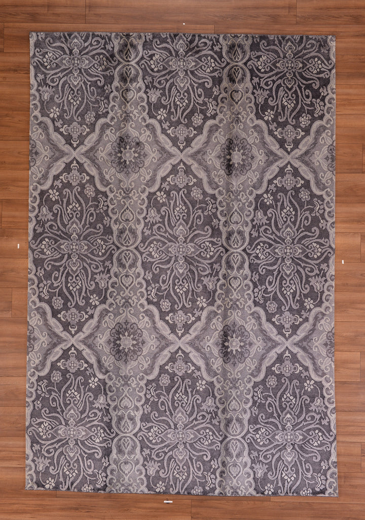 Diamond Original Hand Woven Gray Wool Bamboo Carpet 200x299 5.98 Square Meters - 5x8 ft