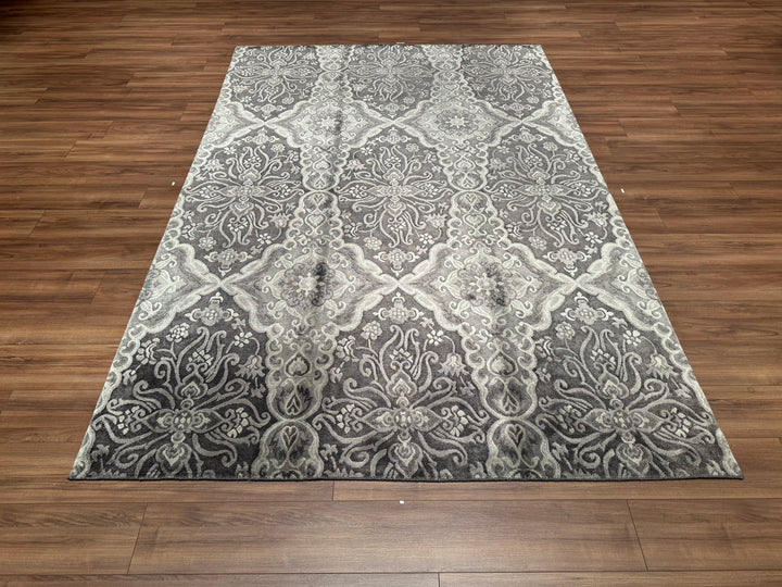 Diamond Original Hand Woven Gray Wool Bamboo Carpet 200x299 5.98 Square Meters - 5x8 ft