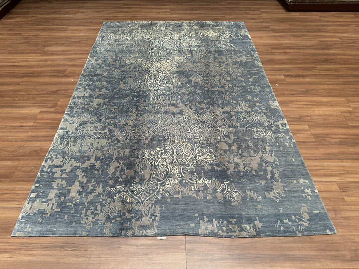 New Diamond Original Hand Woven Gray Wool Bamboo Carpet 200x295 5.90 Square Meters - 8x10 ft