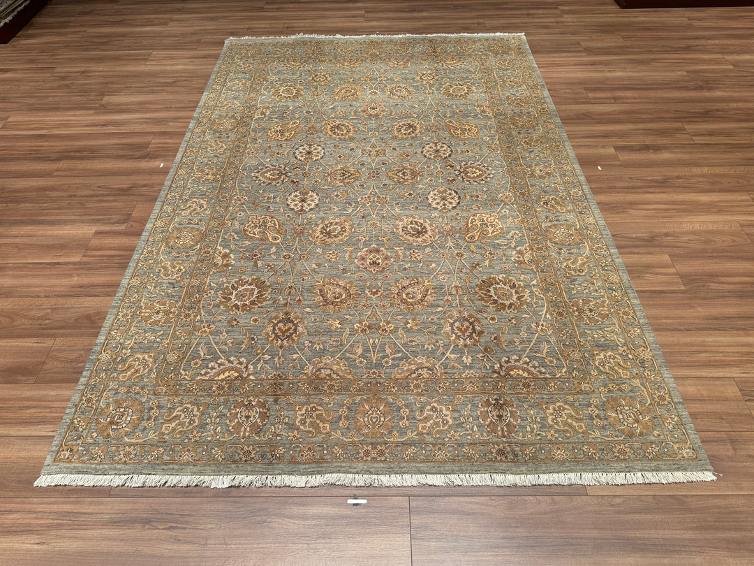 Indian Owl Original Hand Woven Gray Wool Bamboo Carpet 198x294 5.82 Square Meters - 7x10 ft