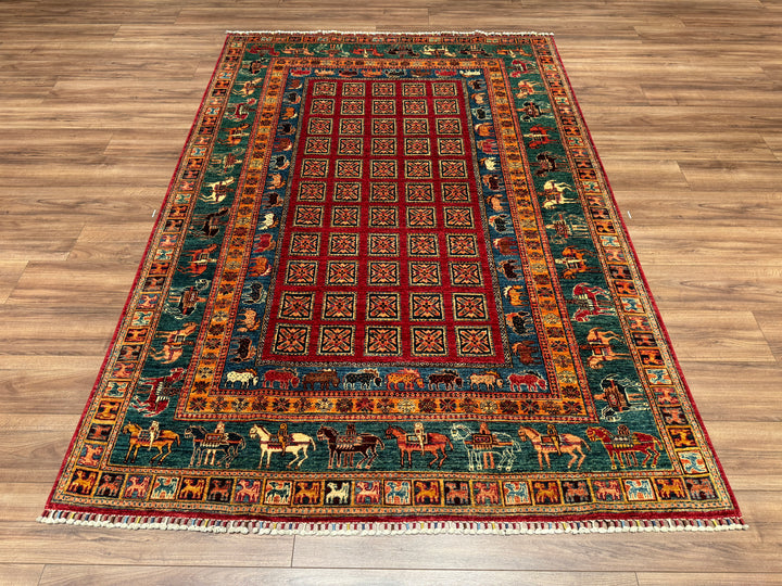 Pazırık Original Hand Woven Multi Vegetable Dyed Wool Carpet 170x246 4.18 Square Meters - 5x7 ft