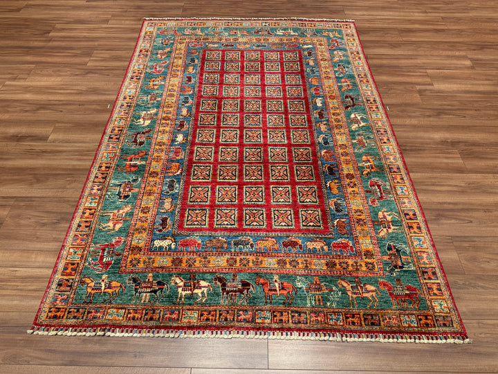 Pazırık Original Hand Woven Multi Vegetable Dyed Wool Carpet 170x246 4.18 Square Meters - 5x7 ft