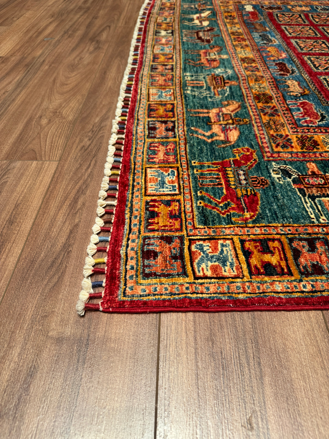 Pazırık Original Hand Woven Multi Vegetable Dyed Wool Carpet 170x246 4.18 Square Meters - 5x7 ft