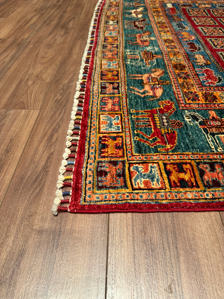 Pazırık Original Hand Woven Multi Vegetable Dyed Wool Carpet 170x246 4.18 Square Meters - 5x7 ft