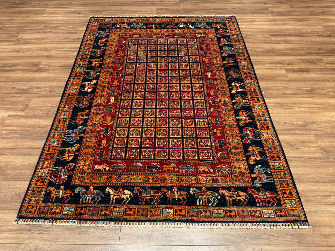 Pazırık Original Hand Woven Multi Vegetable Dyed Wool Carpet 173x233 4.03 Square Meters - 5x7 ft