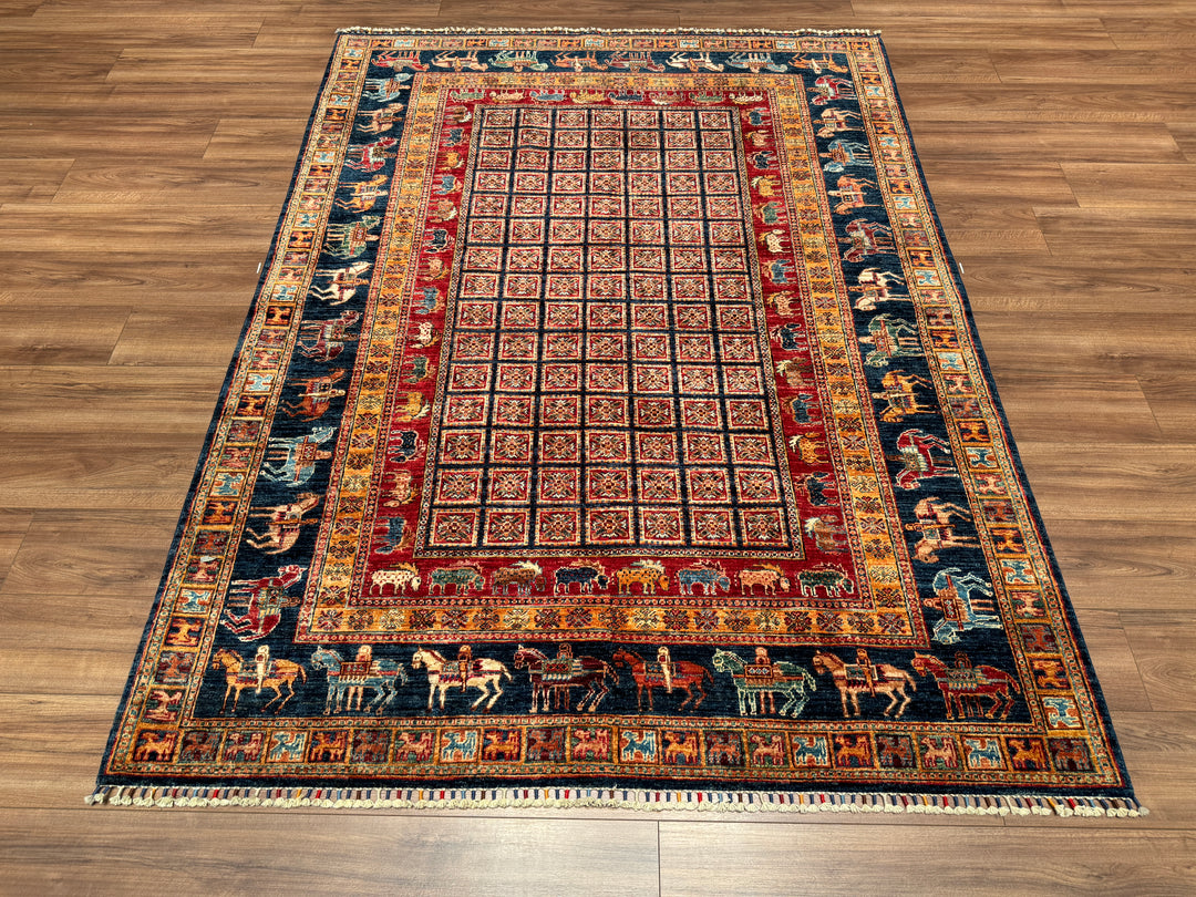 Pazırık Original Hand Woven Multi Vegetable Dyed Wool Carpet 173x233 4.03 Square Meters - 5x7 ft