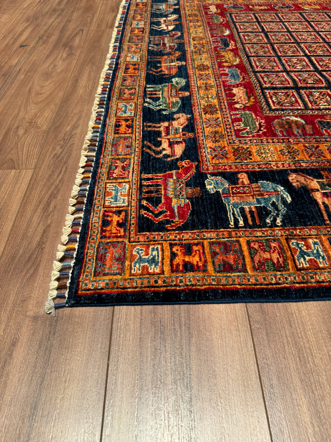 Pazırık Original Hand Woven Multi Vegetable Dyed Wool Carpet 173x233 4.03 Square Meters - 5x7 ft