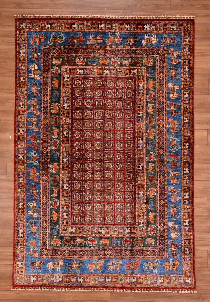 Pazırık Original Hand Woven Multi Vegetable Dyed Wool Carpet 204x303 6.18 Square Meters - 8x10 ft