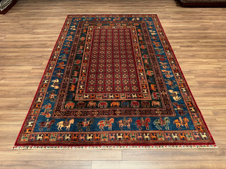 Pazırık Original Hand Woven Multi Vegetable Dyed Wool Carpet 204x303 6.18 Square Meters - 8x10 ft