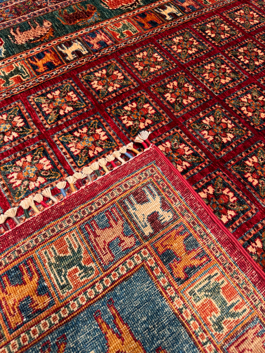 Pazırık Original Hand Woven Multi Vegetable Dyed Wool Carpet 204x303 6.18 Square Meters - 8x10 ft