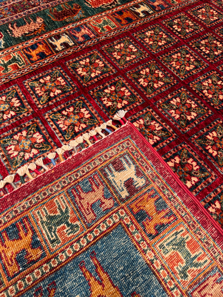 Pazırık Original Hand Woven Multi Vegetable Dyed Wool Carpet 204x303 6.18 Square Meters - 8x10 ft