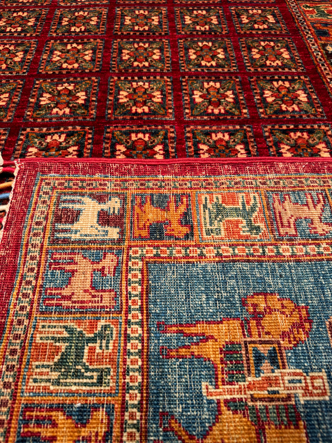 Pazırık Original Hand Woven Multi Vegetable Dyed Wool Carpet 204x303 6.18 Square Meters - 8x10 ft