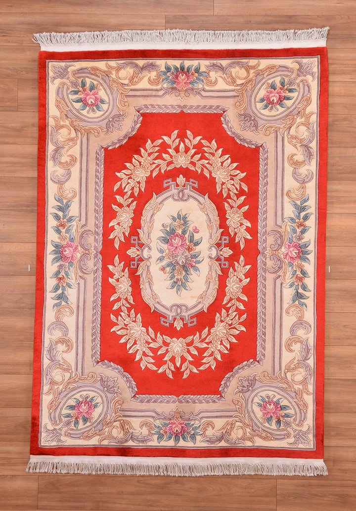 Chinese Carpet Original Hand Woven Red Wool Carpet 170x240 4.08 Square Meters - 5x8 ft