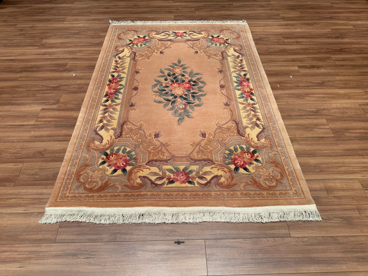 Chinese Carpet Original Hand Woven Beige Wool Carpet 170x240 4.08 Square Meters - 5x8 ft