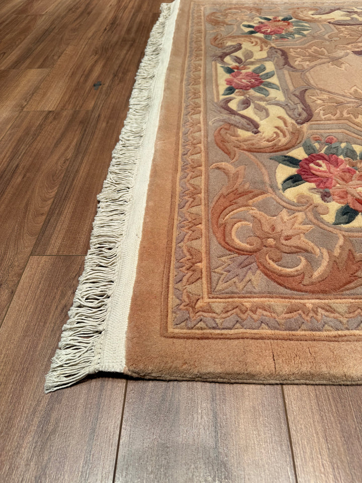 Chinese Carpet Original Hand Woven Beige Wool Carpet 170x240 4.08 Square Meters - 5x8 ft