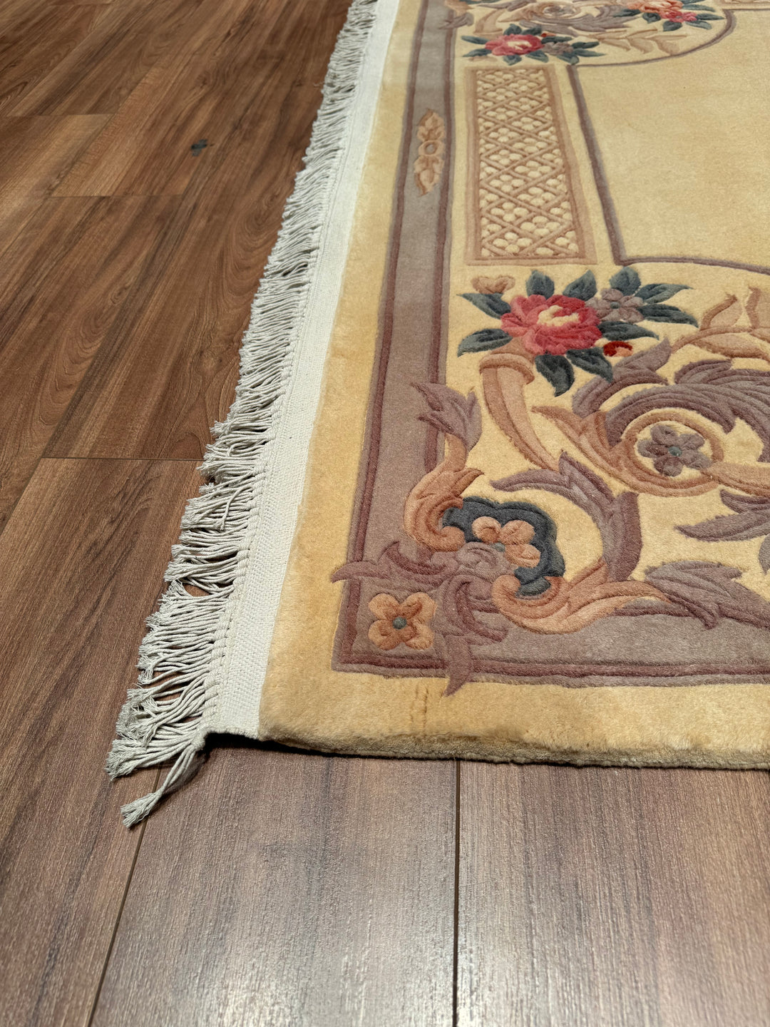 Chinese Carpet Original Hand Woven Beige Wool Carpet 170x240 4.08 Square Meters - 5x8 ft