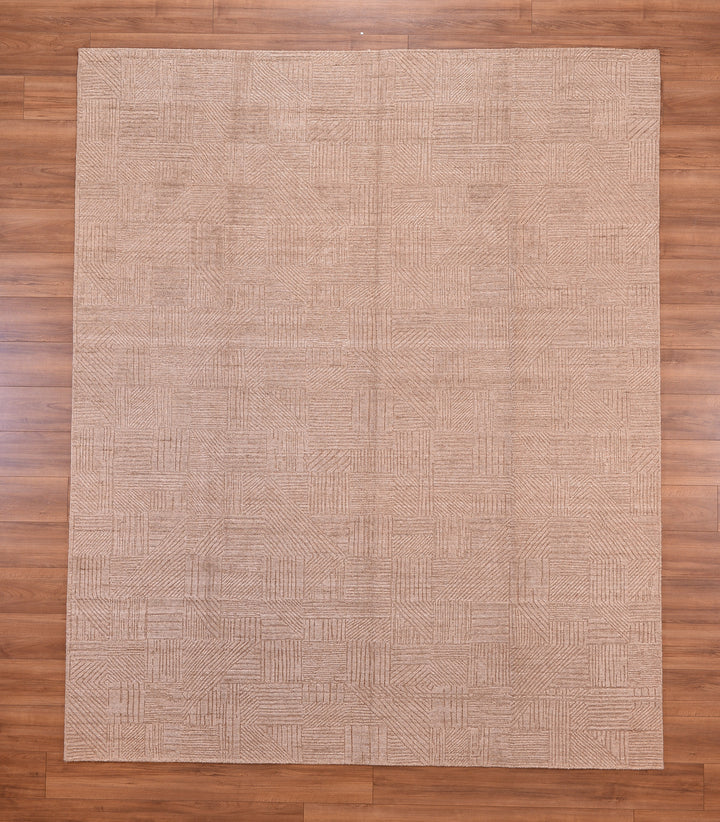 Scandinavian Original Hand Woven Brown Wool Carpet 251x305 7.66 Square Meters - 8x10 ft