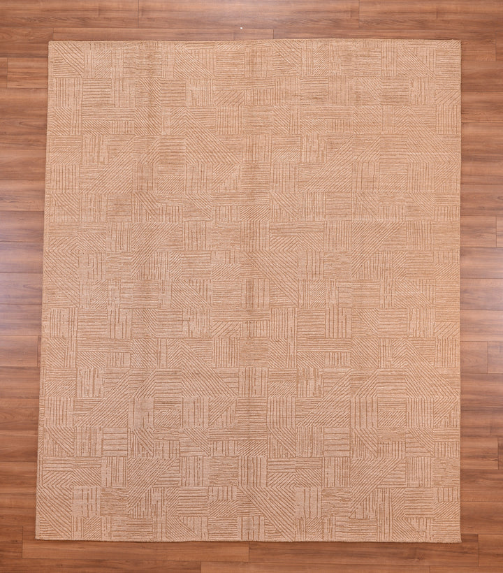 Scandinavian Original Hand Woven Brown Wool Carpet 257x308 7.92 Square Meters - 8x10 ft