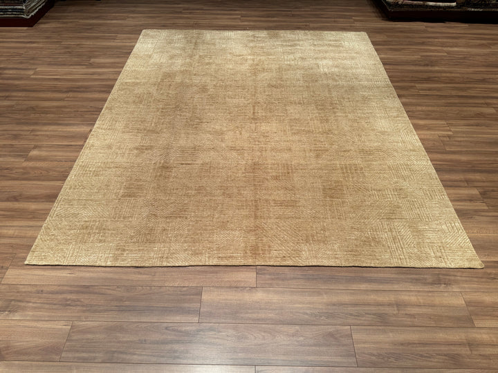 Scandinavian Original Hand Woven Brown Wool Carpet 257x308 7.92 Square Meters - 8x10 ft