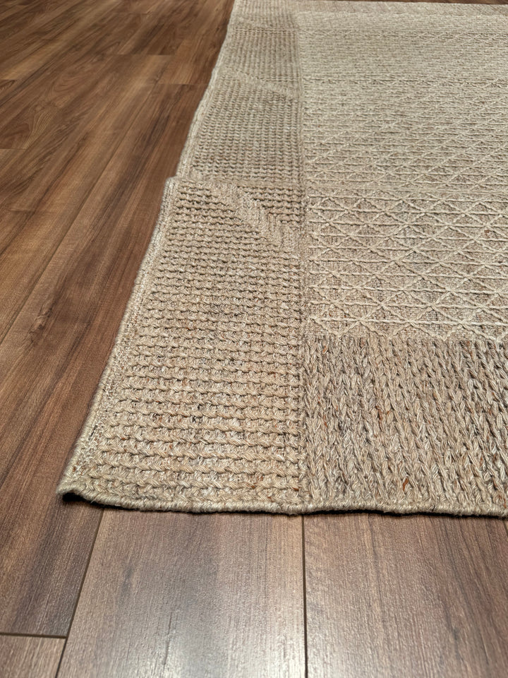 Scandinavian Original Hand Woven Brown Wool Carpet 249x309 7.69 Square Meters - 8x10 ft