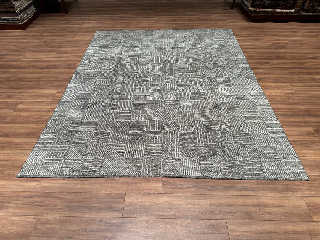 Scandinavian Original Hand Woven Gray Wool Carpet 243x305 7.41 Square Meters - 8x10 ft