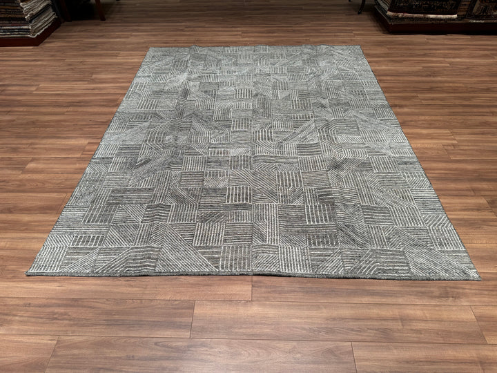 Scandinavian Original Hand Woven Gray Wool Carpet 243x305 7.41 Square Meters - 8x10 ft