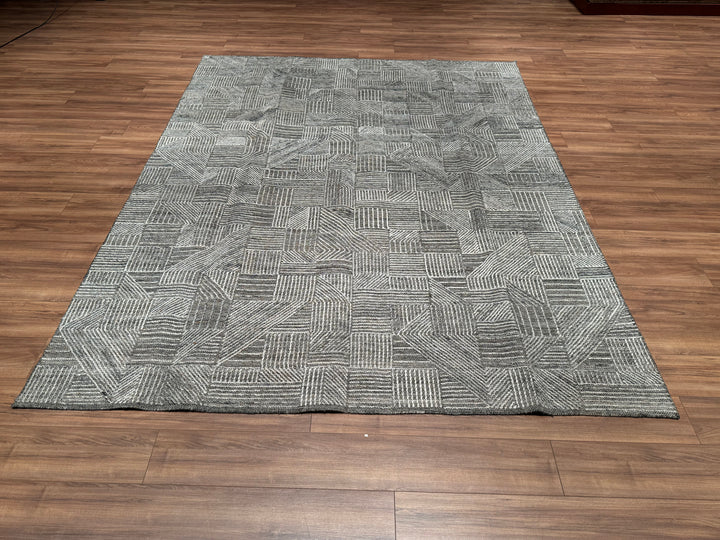 Scandinavian Original Hand Woven Gray Wool Carpet 243x305 7.41 Square Meters - 8x10 ft