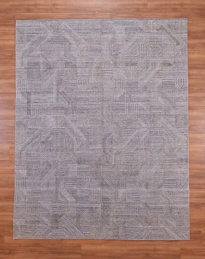 Scandinavian Original Hand Woven Gray Wool Carpet 248x311 7.71 Square Meters - 8x10 ft