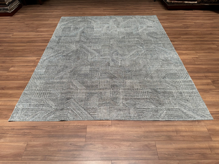 Scandinavian Original Hand Woven Gray Wool Carpet 248x311 7.71 Square Meters - 8x10 ft