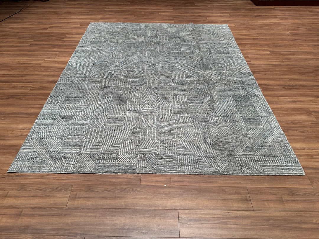 Scandinavian Original Hand Woven Gray Wool Carpet 248x311 7.71 Square Meters - 8x10 ft