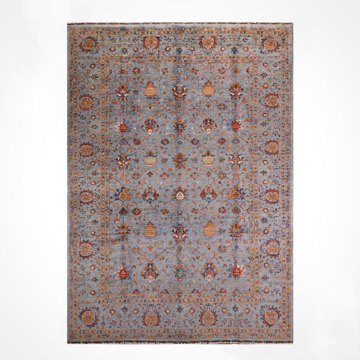 Sultani One Thousand and One Nights Original Handwoven Grey Root Dye Wool Rug 270x359 cm (9.69 square meters) - 9x12 ft 