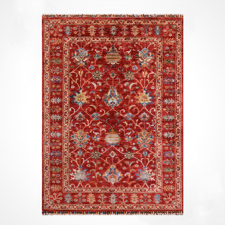 Sultani Binbirgece Orijinal El Dokuması Kırmızı Kök Boya Yün Halı 123x183 2.25 Metrekare - 4x6 ft