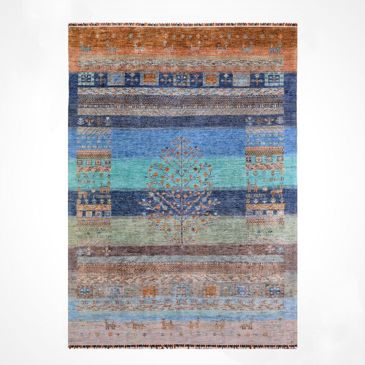 Khorjin Hayat Ağacı Orijinal El Dokuması Multi Kök Boya Yün Halı 207x308 6.38 Metrekare - 7x10 ft