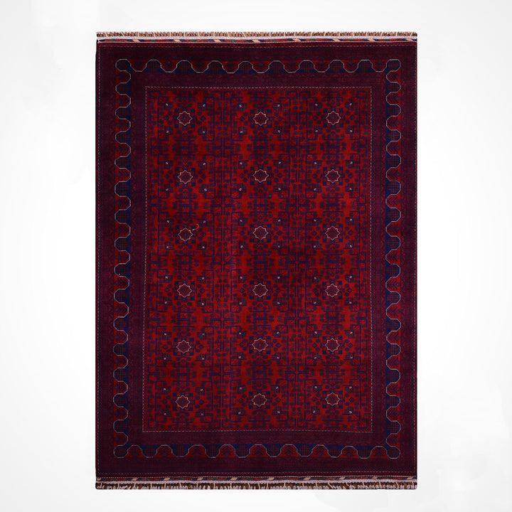 Afgan Halısı Hamyap Orijinal El Dokuması Kök Boya Yün 200x302 6.04 Metrekare - 7x10 ft