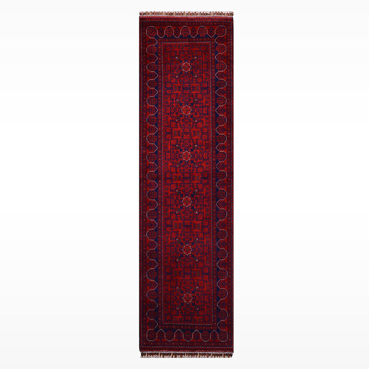 Afgan Halısı Hamyap Yolluk Orijinal El Dokuması Kök Boya Yün 0.85x286 2.43 Metrekare - 3x10 ft