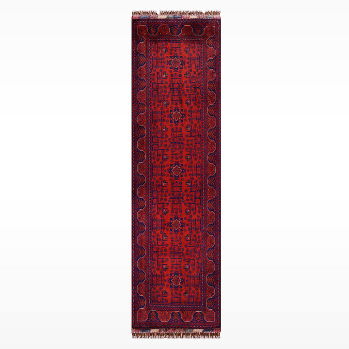 Afghan Hamyap Runner Rug, Original Handwoven, Naturally Dyed Wool, 0.88x245 cm (2.16 square meters) - 3x7 ft 