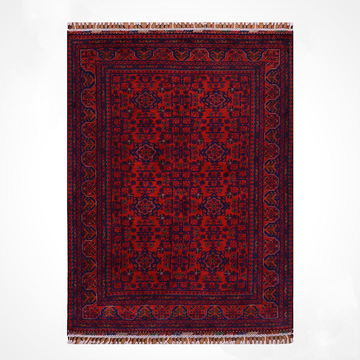 Afghan Rug Hamyap Original Handwoven Vegetable Dyedd Wool 123x177 2.18 Square Meters - 4x6 ft