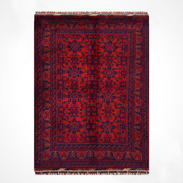 Afgan Halısı Hamyap Orijinal El Dokuması Kök Boya Yün 115x190 2.19 Metrekare - 4x6 ft