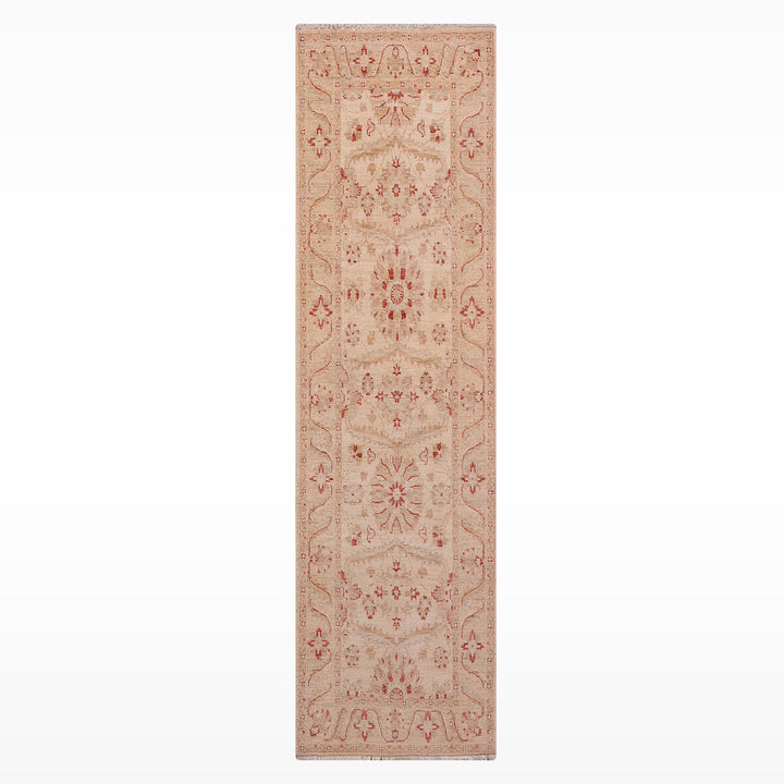 Uşak Original Handwoven Runner Rug, Cream Colored, Vegetable Dyed Wool, 0.80x202 cm (1.62 square meters) - 3x6 ft 