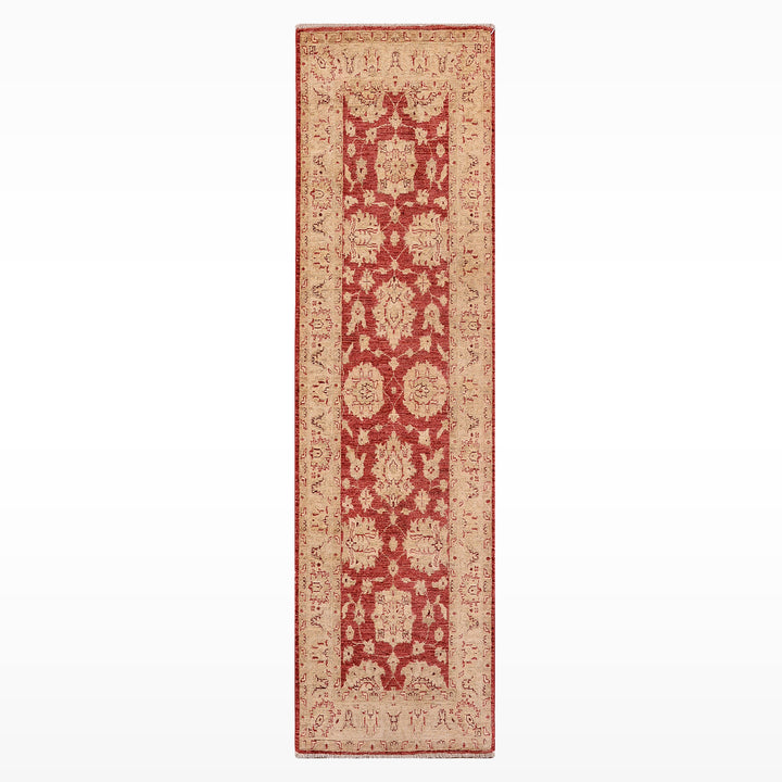 Uşak Original Handwoven Runner Rug, Red and Cream, Vegetable Dyed Wool Carpet, 0.79x199 cm, 1.57 Square Meters - 3x6 ft 