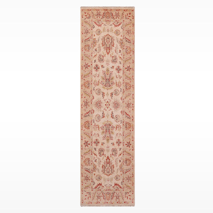 Uşak Original Handwoven Runner Rug, Cream Colored, Vegetable Dyed Wool, 0.78x206 cm (1.61 square meters) - 3x6 ft 