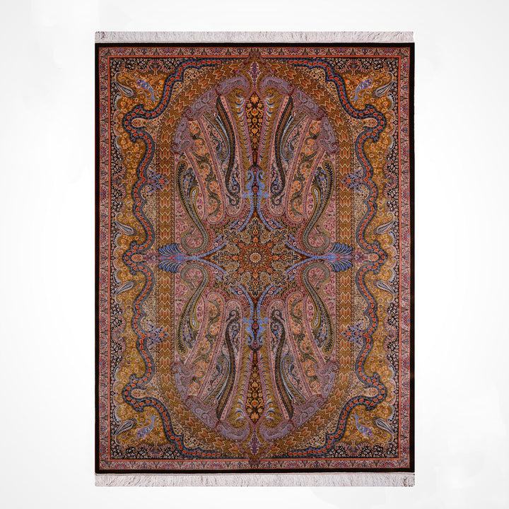 Iranian Brown Modal Silk Rug 150x225 cm (3.38 square meters) - 5x7 ft