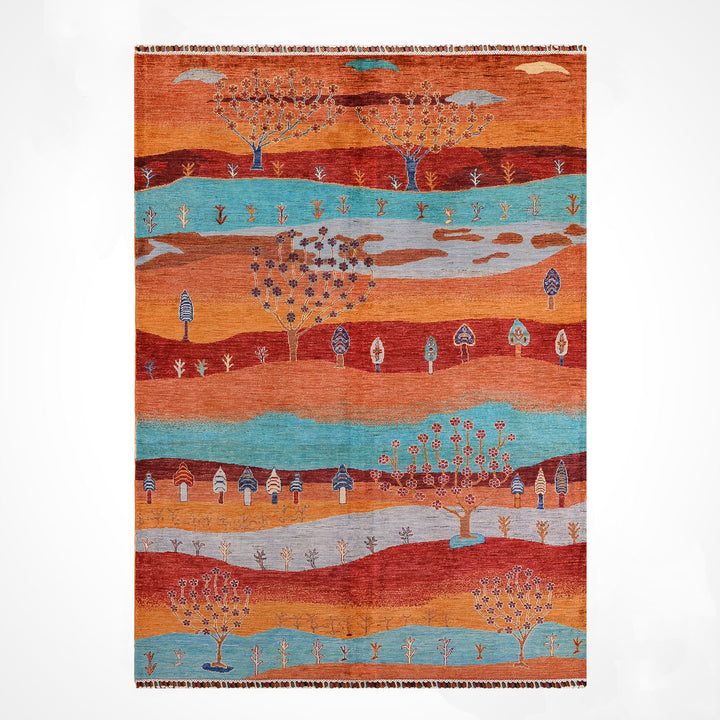 Sultani Hayat Ağacı Orijinal El Dokuması Multi Kök Boya Yün Halı 168x240 4.03 Metrekare - 5x8 ft