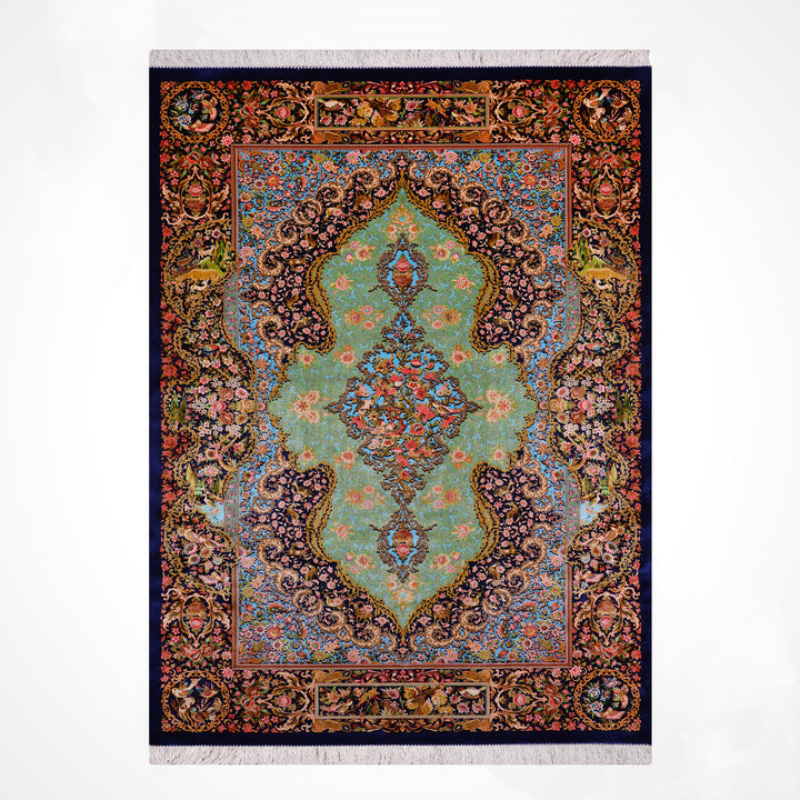 Iranian Classic Patterned Multi-Color Modal Silk Rug 150x225 cm (3.38 square meters - 5x7 ft)